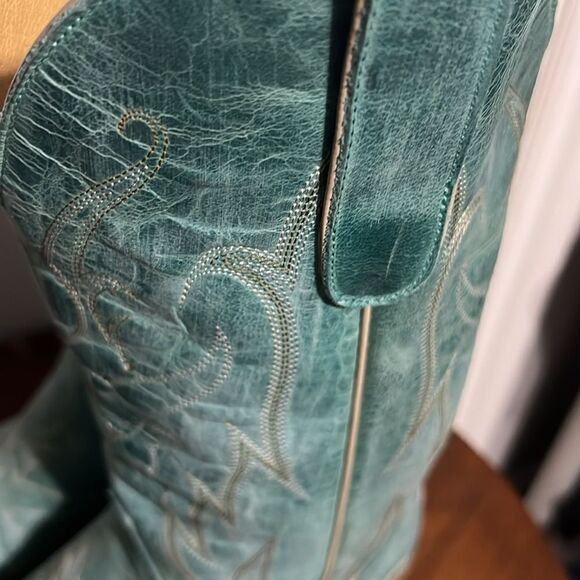 🔥 Yippee Ki Yay Old Gringo Embroidered Turquoise Cowboy Boots - Women's Sz 7.5B - Picture 7 of 15